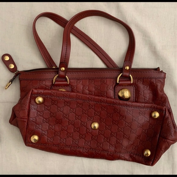 💯 BUTTER LIKE LEATHER 100% Authentic Gucci Monogram Satchel Tote Handbag Purse - Picture 5 of 10